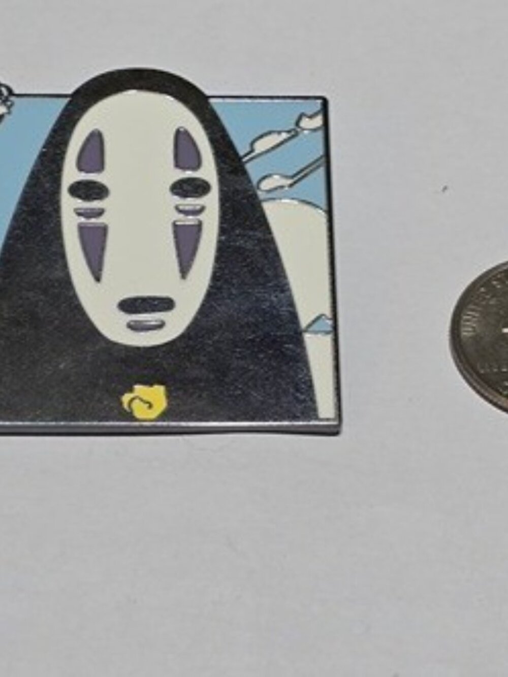 No-Face Enamel Pin – Spirited Away Ghibli Icon with Soot Sprite Accent - Picture 2 of 2